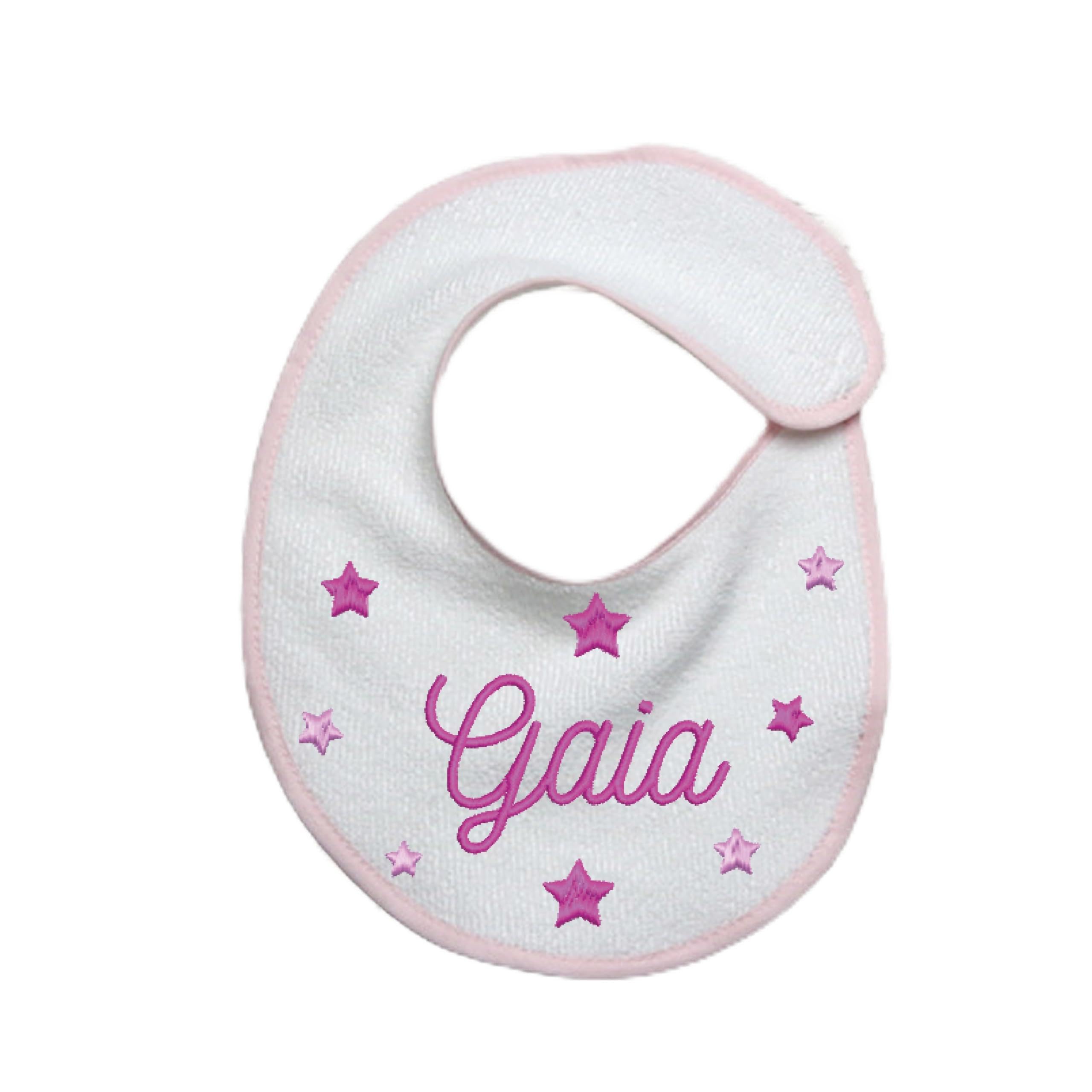 Bavetta Bavaglino Neonato Personalizzato 100% Cotone Made In Italy