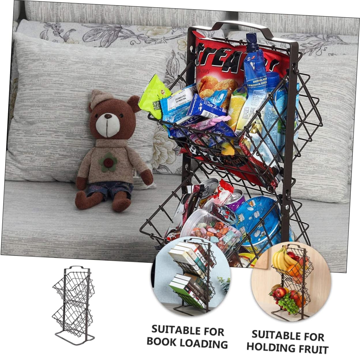 Storage Basket Multi Purpose Snack Holder Kitchen Organizer for Home Material for Fruits Cosmetics and Sundries Storage