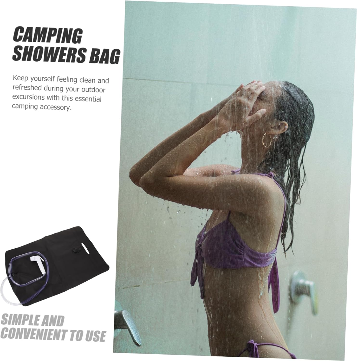 1set Portable Camping Shower Pouch Travel Shower Bag for Outdoor Use Compact and Convenient Camping Equipment Anywhere