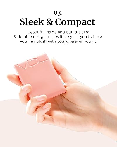 Miniatura 4 de VDL Cheekstain - Rubor pastel para mejillas (melocotón rebotante, 0.2 onzas), fórmula ligera de polvo de terciopelo, sin costuras, de larga