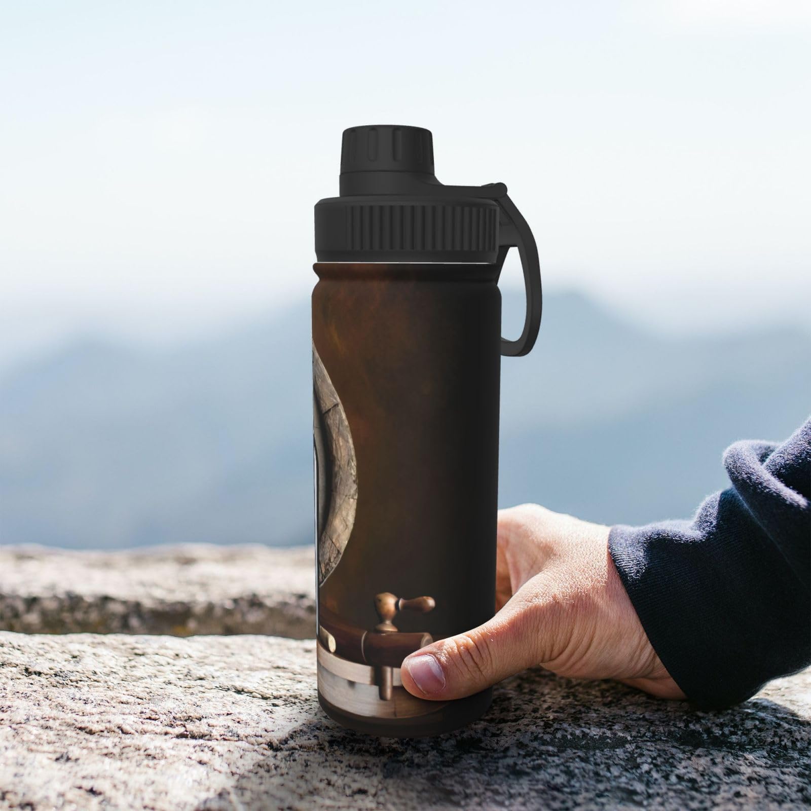 Rotweinflasche, Glas, Camping, Wandern, Trinkflasche, Edelstahl, doppelwandig, isoliert