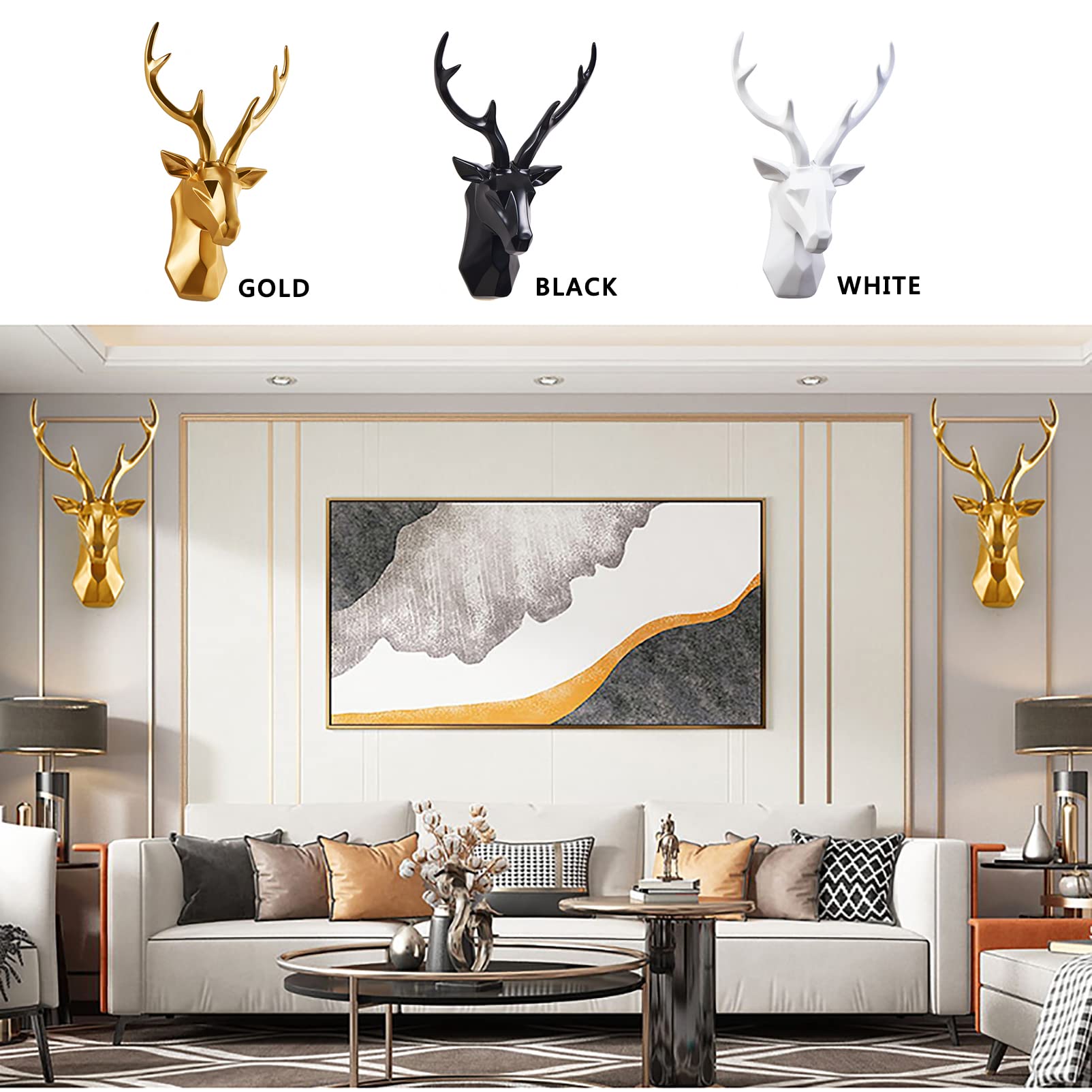 Living Room With Deer Heads Timber Décor DEER Head Down