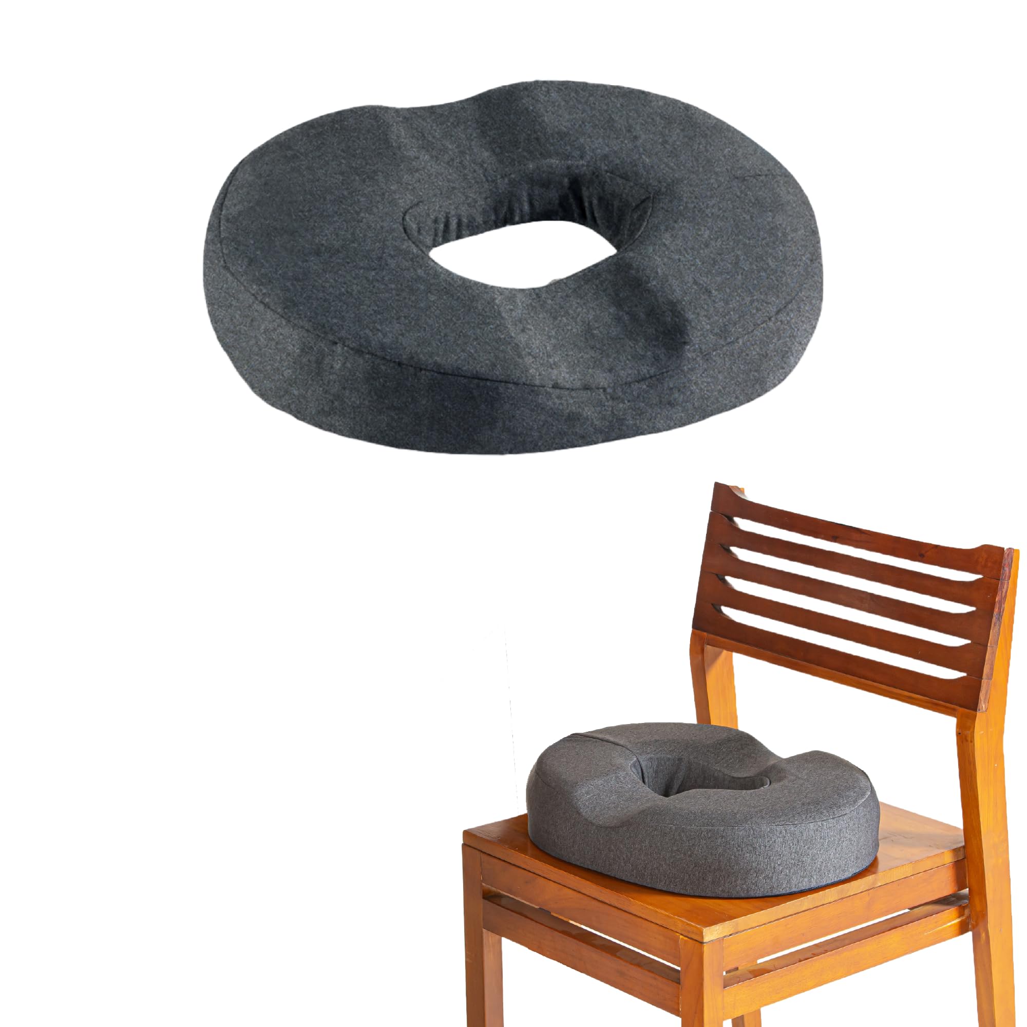 The White Willow Donut Pillow for Tailbone Pain-Coccyx Seat Cushion for Chair-Hemorrhoid & Piles Pillow-Car Seat Donut Cushion-Soft Memory Foam Orthopedic Coccyx Ring Pillow-Below 60KG-Grey-image-24