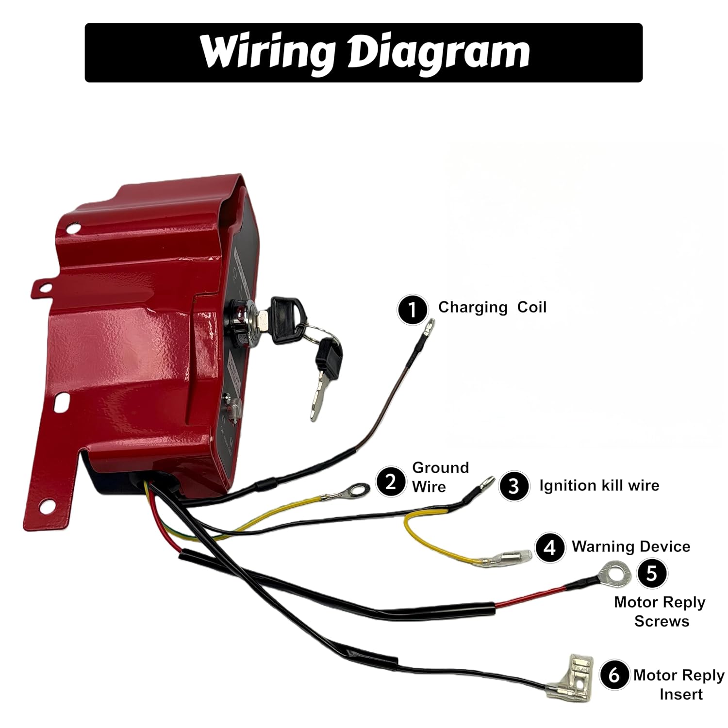 Electric Start Motor Kit for Honda GX390 GX340 Complete Starter System with Flywheel, Ring Gear, Ignition Coil, Key Switch and Solenoid