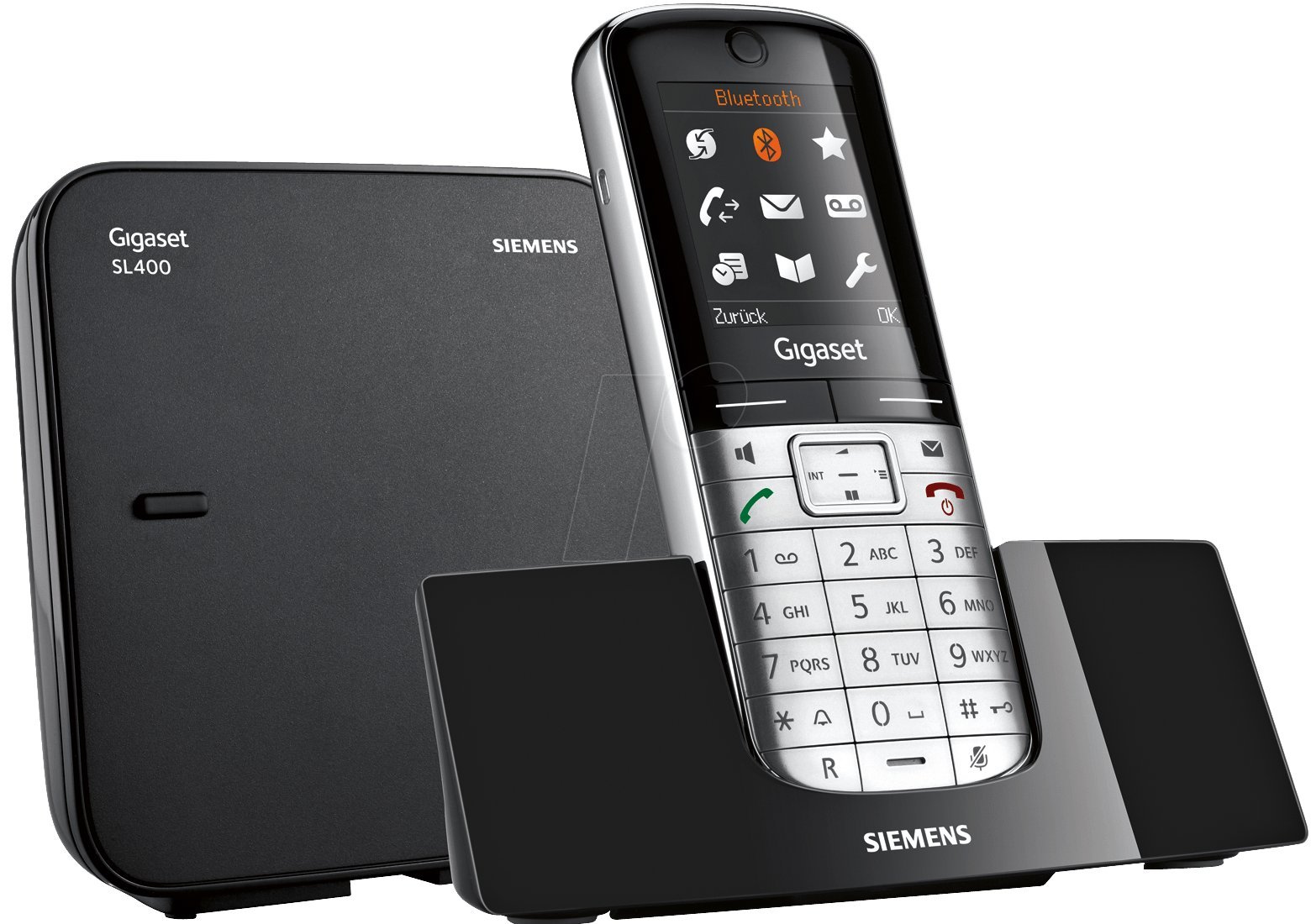 Gigaset SL400 Dect-Schnurlostelefon, extrem flach und klein,metall /schwarz