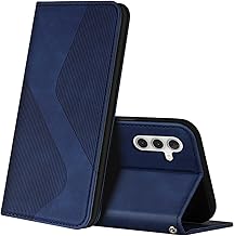 Case for Samsung Galaxy S23 FE, PU Leather Mobile Phone Case with Card Slots and Stand Function, Leather Flip Wallet Case Protective Cover for Samsung S23 FE (Blue)