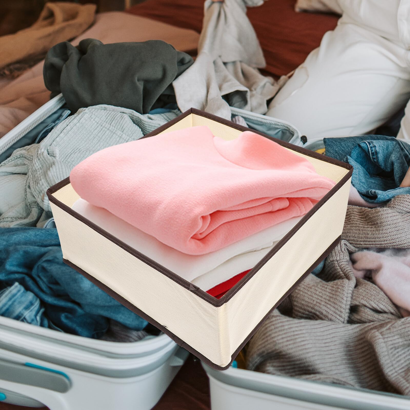 Baluue 6pezzi Contenitori per Vestiti Pieghevoli Scatole Portaoggetti Scomparti Organizer per Vestiti per Ragazza Custodie Porta-contenitori Scatole Porta-biancheria Intima