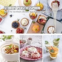 Vista 6 de 48 unidades Cuchara de degustación de plástico desechable, cucharas de cubiertos de plástico transparente, elegante paquete de cucharas desechables