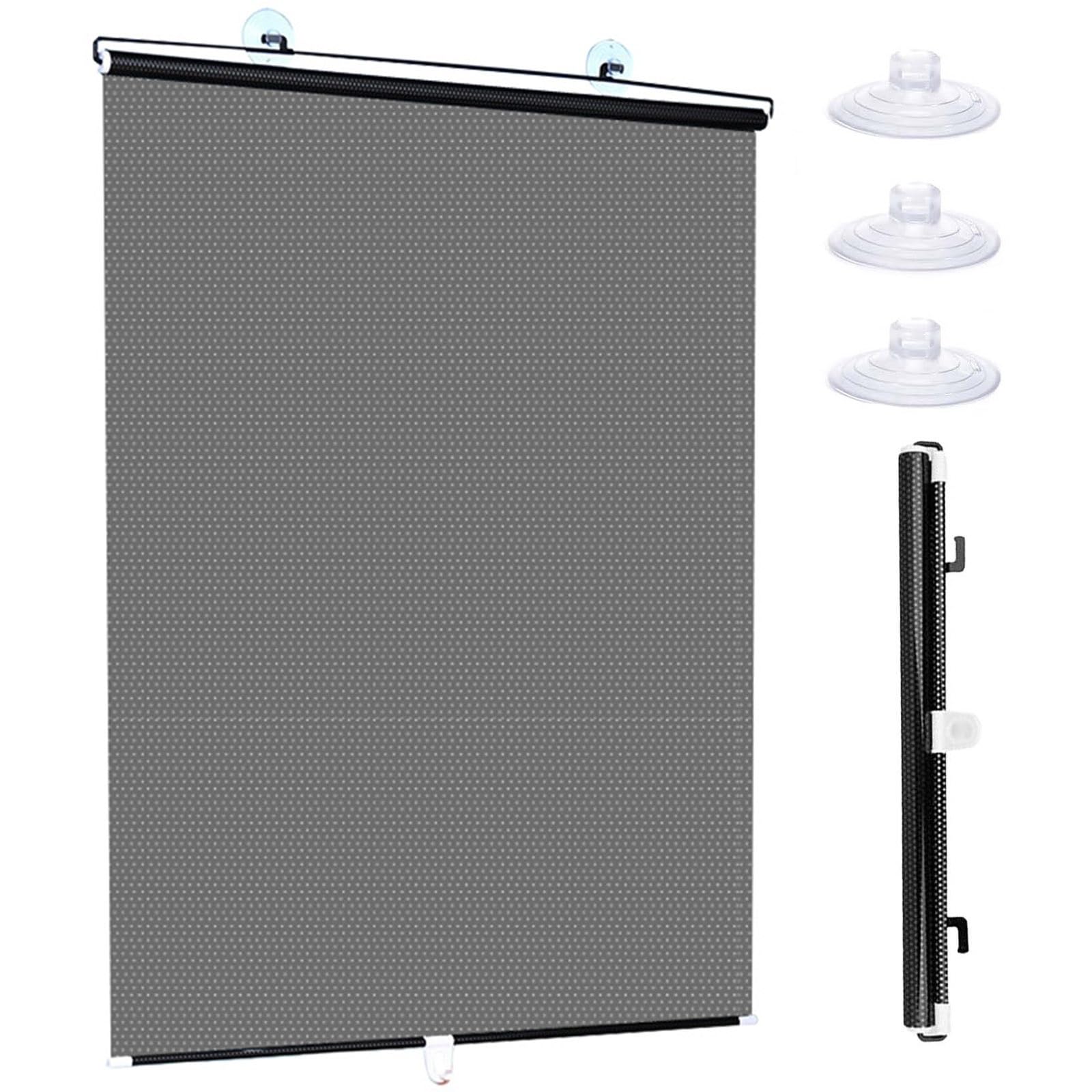 Persianas Opaca con Ventosa Sin Taladrar, Estores Enrollable para Ventanas,Persianas Retráctiles Cortina Proteccion Solar para Oficina,Dormitorio,Sala de Estar(70x170cm)