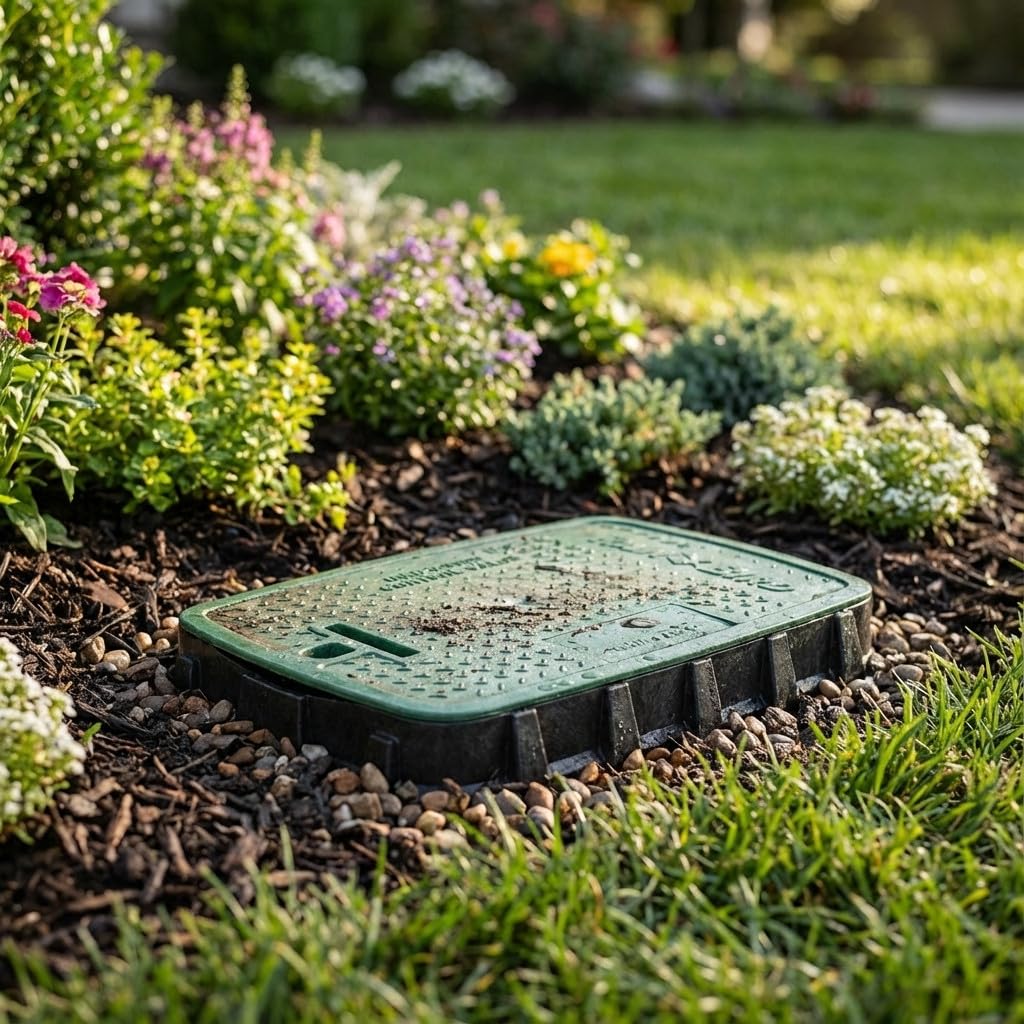 Suinga - Arqueta de riego para jardin Jumbo Rain Bird, Medidas Largo 70,1 x Ancho 53,3 x Alto 30,7 cm.