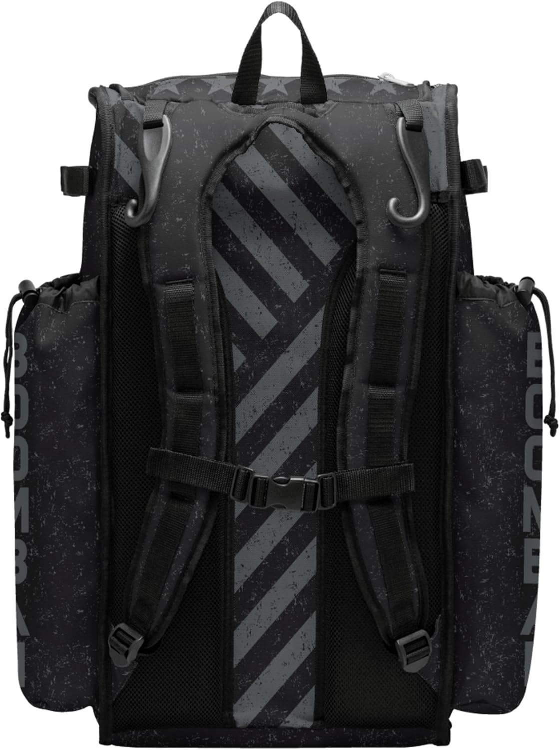 Boombah Superpack Bat Bag - Backpack Version (no wheels) - Holds 4 Bats - USA Siege Charcoal/Black