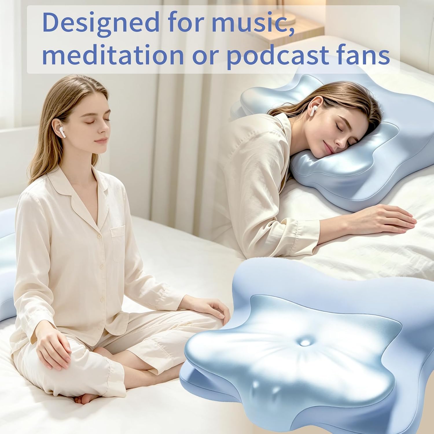 Cervical Neck Pillow, Memory Foam Pillow for Neck & Shoulder Pain Relief