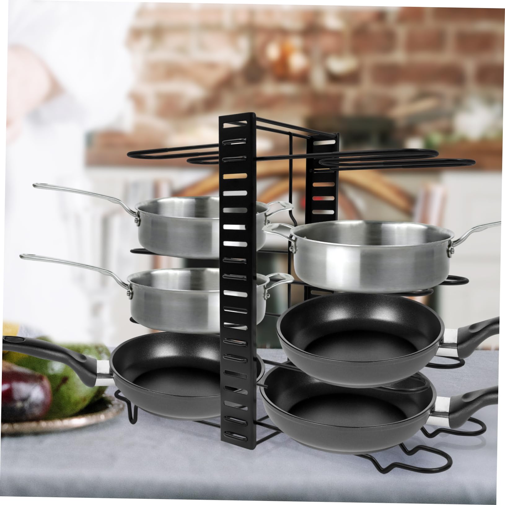 HEMOTON Estante Para Ollas Multifuncional Soporte Para Tapas De Ollas y Sartenes Organizador De Almacenamiento De Cocina Para Tapas y Tablas De Cortar
