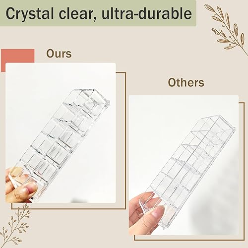 Miniatura 5 de Paquete de 4 organizadores de lápiz labial, soporte de lápiz labial acrílico transparente de 12 ranuras, organizador de maquillaje para tocador,