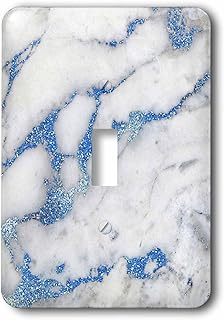 3dRose lsp_275088_1 Image of Luxury and Trendy Blue Metal Glitter Veins Gray Marble Toggle Switch