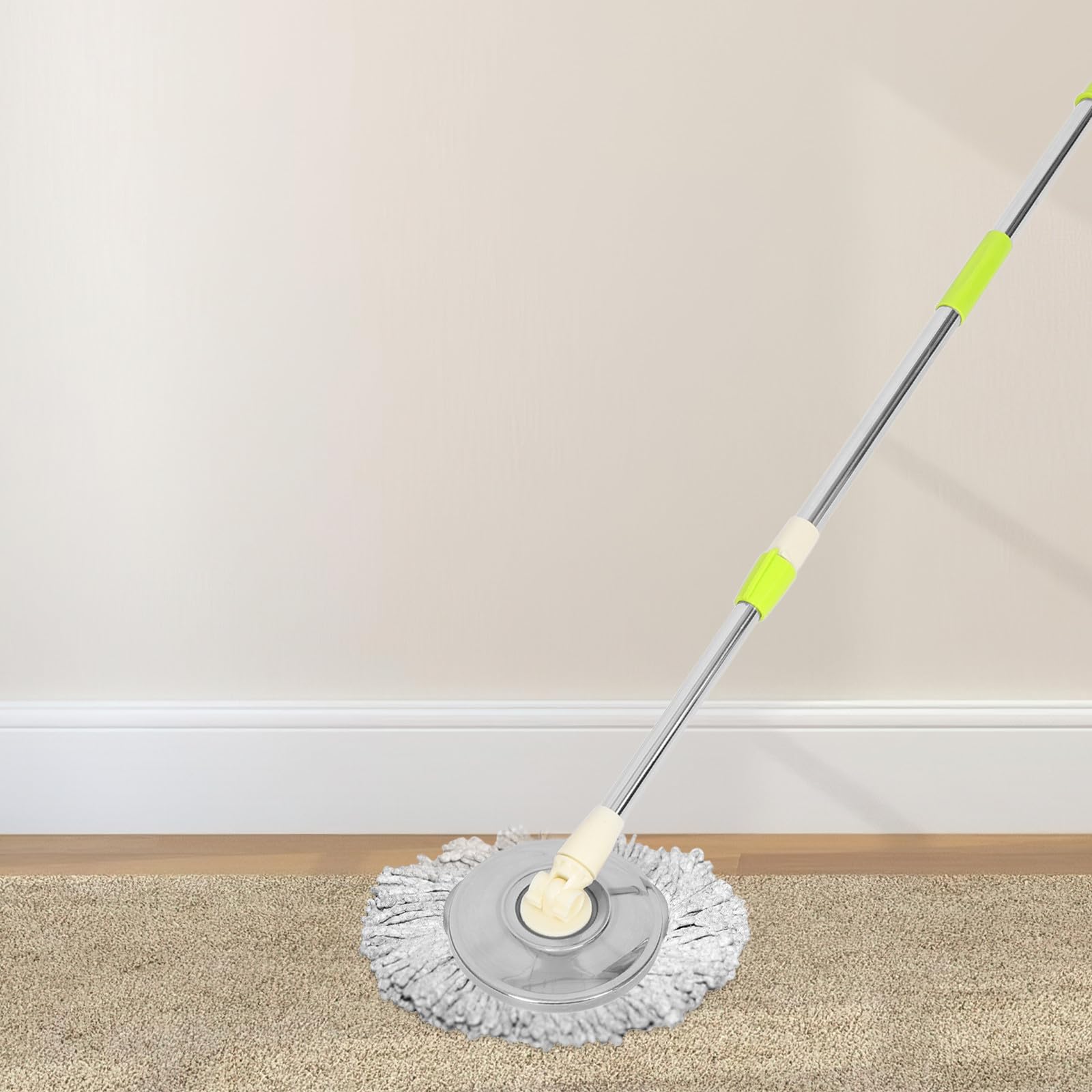 STOBAZA Manche de Balai Rotatif Tête Ronde Manche Détachable pour Balai Essoreur Usage Intensif