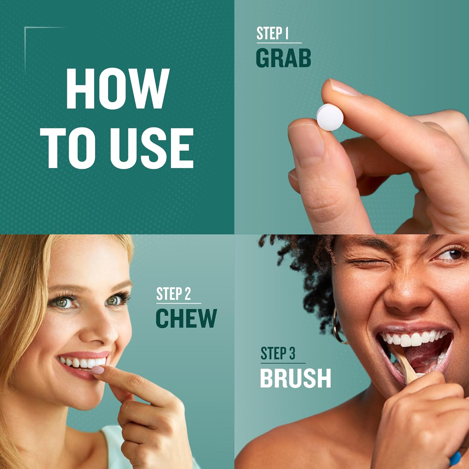 Ruut Toothpaste Tablets, Hydroxyapatite Remineralizing Eco Friendly Tablets, Fluoride Free Travel Tooth Tabs for Sensitive Teeth, Chewable Toothpaste Bites, Peppermint - 1 Month - Image 6