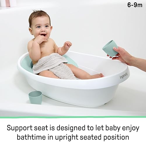 Miniatura 6 de Ingenuity Room to Soak - Bañera 4 en 1 para bebé, recién nacido a niño, eslinga ajustable de cobertura completa, asiento de apoyo, incluye 2 tazas