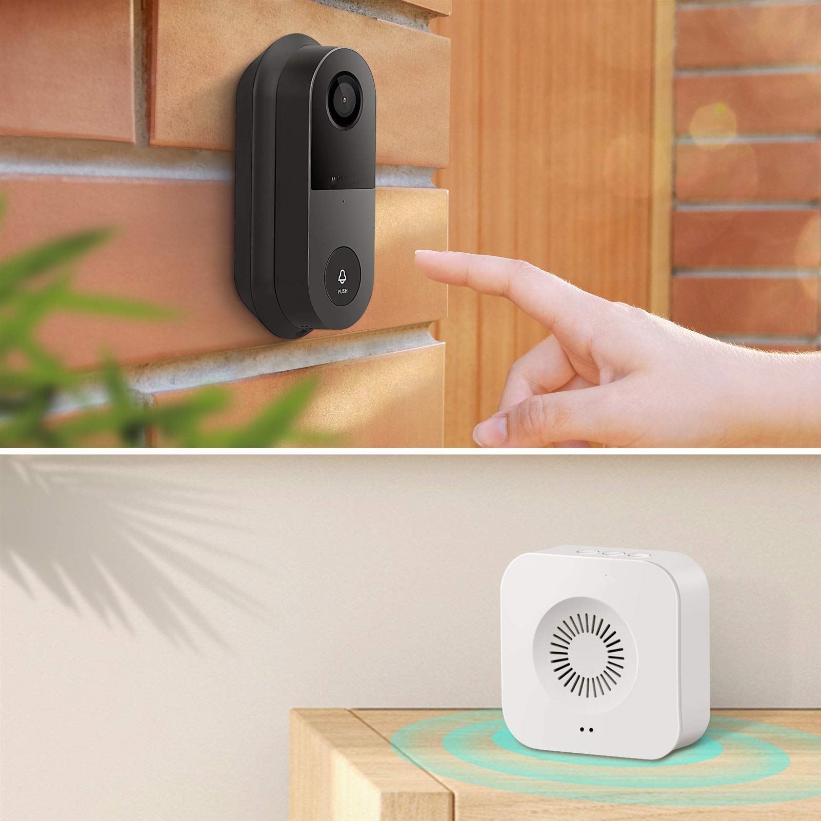 Saluda a la cámara de Timbre de Video 2K WiFi Inteligente Intercomunicador Visual inalámbrico Visión Nocturna Cámara de Seguridad Monitor de hogar