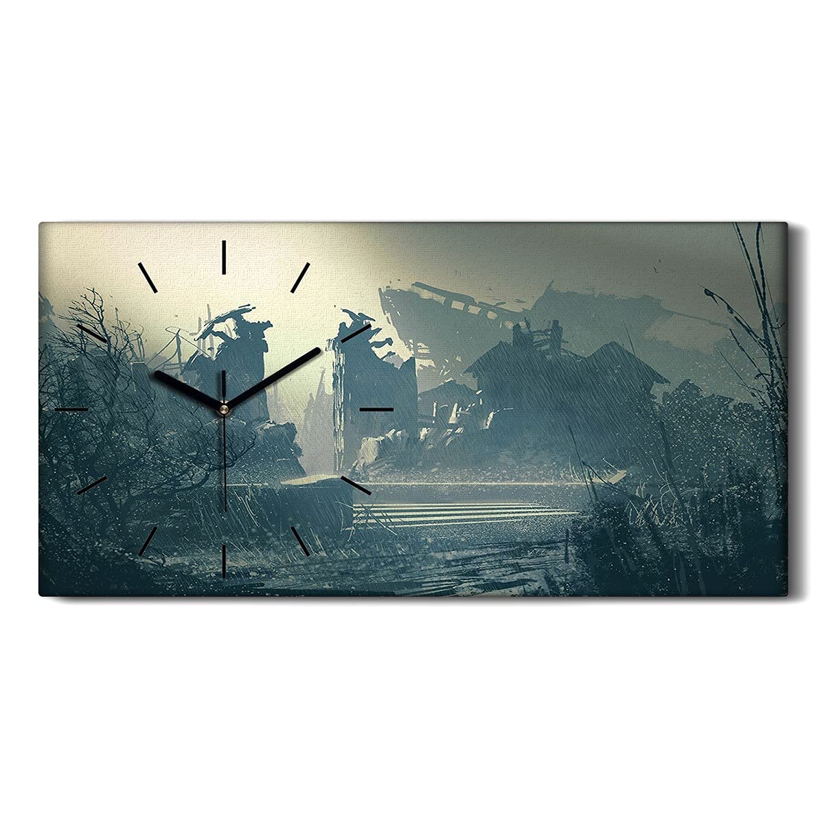 Horloge silencieuse sans tic-tac - Toile 60x30 art mural de salon