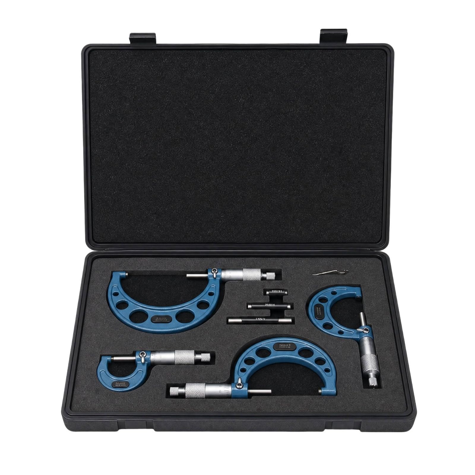 F Fityle 4 Piezas Micrómetro Exrior Precisión Preciso Micrómetro Rango 0-100 Mm con Lectura Juego Micrómetros Exriores para Metalúrgicos, Caja PP
