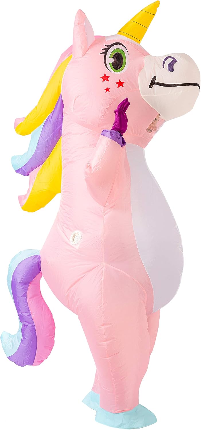 Spooktacular Creations Inflatable Costume Unicorn Full Body Unicorn Air Blow-up Deluxe Halloween Costume - Adult Size