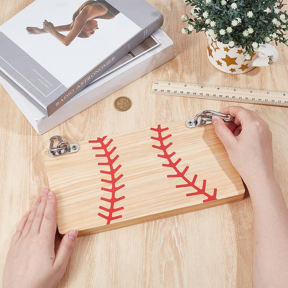 BENECREAT 10.4x5.5x1.6inch Portable Hanging Foot Rest, Wood Footrest Board, Rectangle Foot Rest for Stable Support During Softball Matches and Outdoor Activities