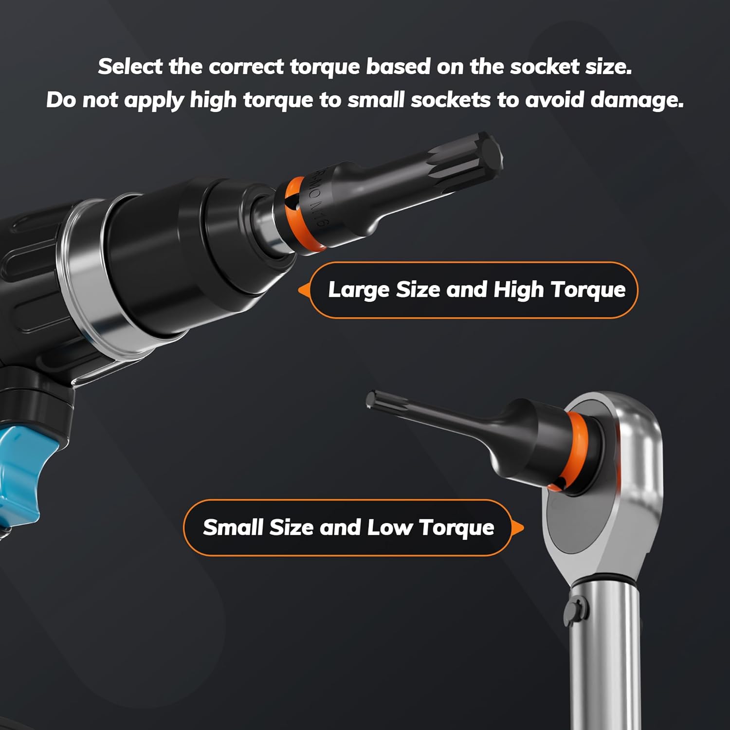 8-Piece Impact XZN Triple Square Spline Bit Socket Set,1/2" Drive,Cr-Mo Steel, VW Seats Compatible with Impact Wrench & Power Tools, M5-M18