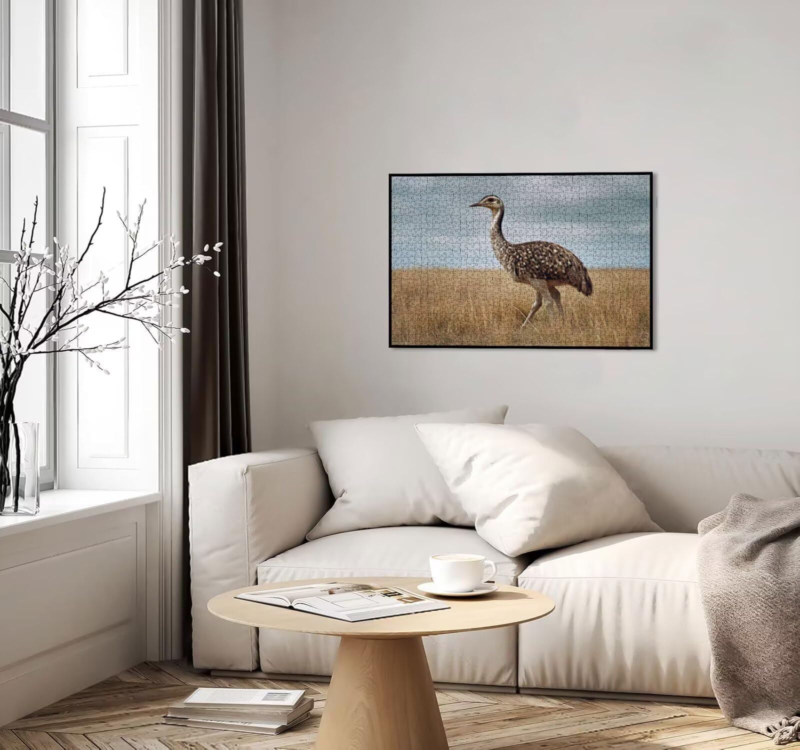 Puzzle 3000 Teile Erwachsene, StraußVogel Wiese Puzzle Herausfordernde Familie Aktivität Spiele, Geschicklichkeitsspiele Erwachsene, Herausfordernde Puzzles Geschenk für Freunde R2KH-865