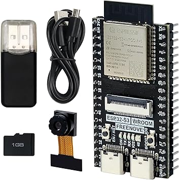 Freenove ESP32-S3 ESP32 S3 CAM Board, Dual-core 32-bit 240 MHz Microcontroller, Onboard Camera Wireless, Python C Code, Example Projects Tutorial
