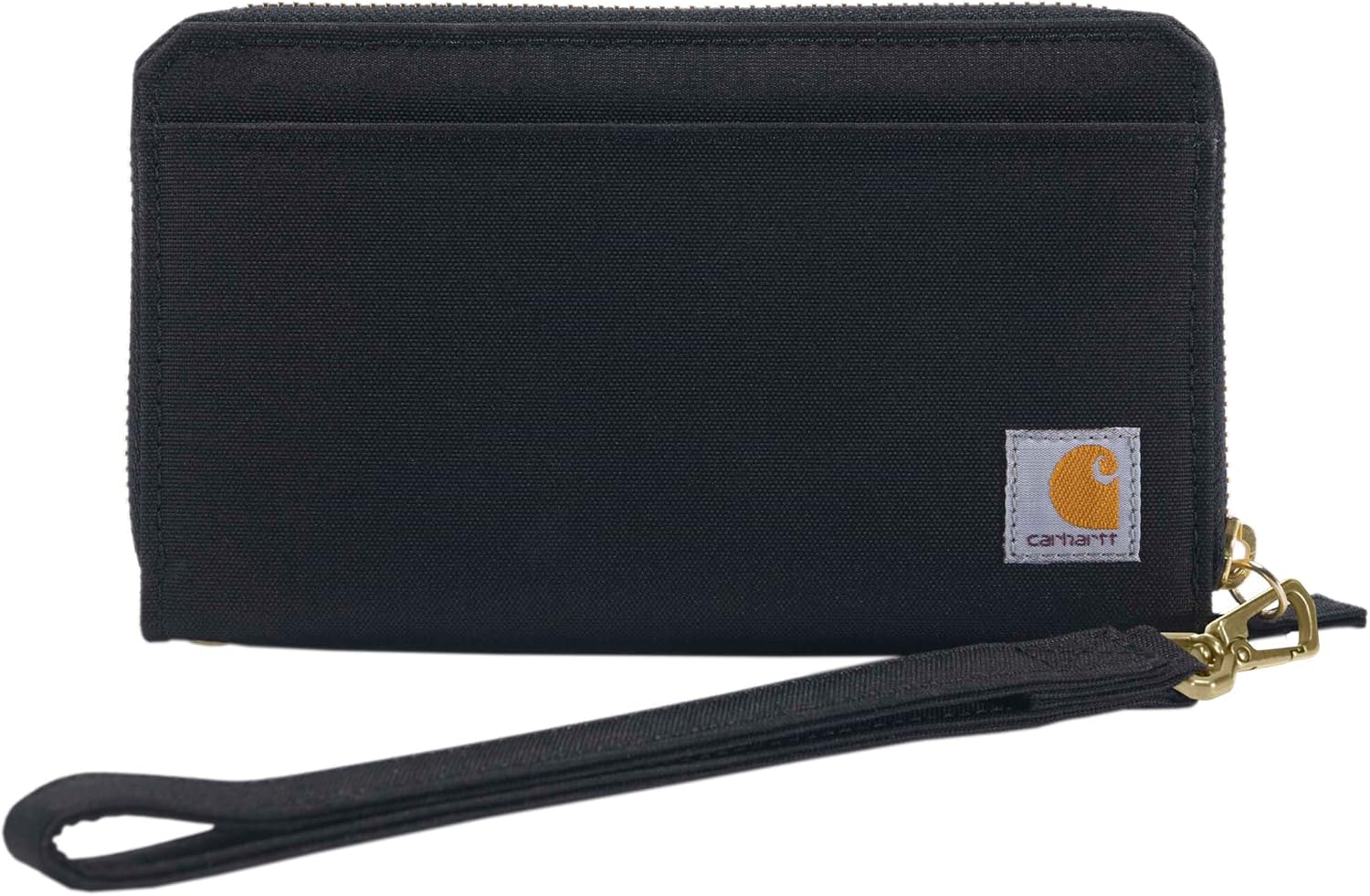 Carhartt Nylon Duck Lay-Flat Clutch Wallet, RFID Blocking Zipper Wallet with Coin Pouch, Water-Repellent Nylon