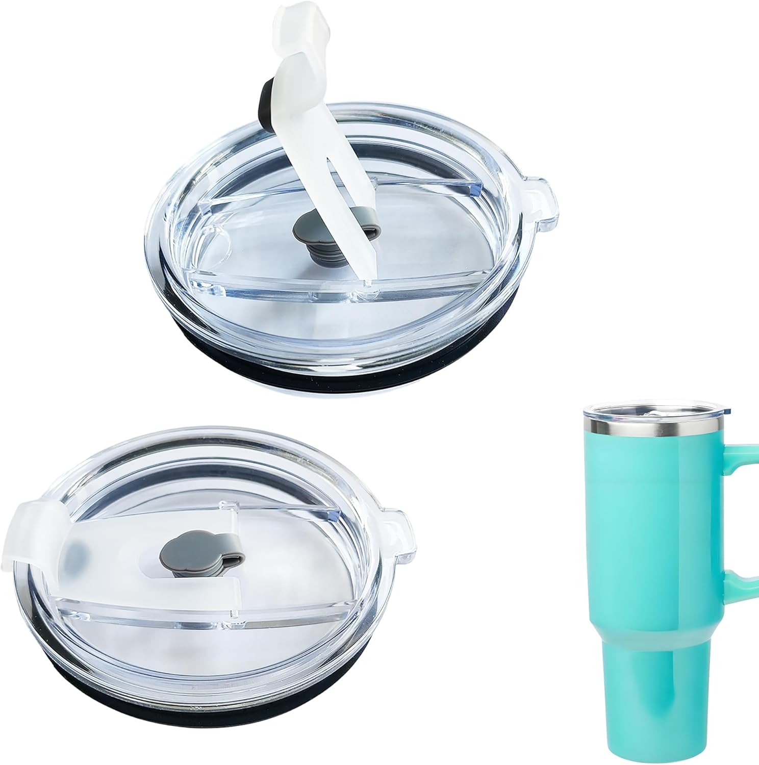 40 oz Tumbler Replacement Lid Compatible with Silver Buffalo,2Pack 40 oz Tumbler Accessories Cap Top Compatible with Silver Buffalo Stainless Steel Tumblers,Leak-Proof and Splash,Reuseable