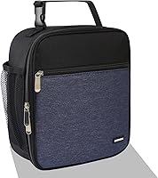 Vista 13 de Lonchera para hombres y mujeres, lonchera aislada, para el trabajo, picnic, viajes (gris)