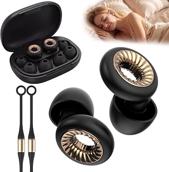 Ear Plugs for Sleeping,Reusable Earplugs for Noise Reduction 50dB with 8 Ear Tips, Soft Hearing Protection Ear Plugs for Concert,Noise Sensitivity, Study & Work, Black