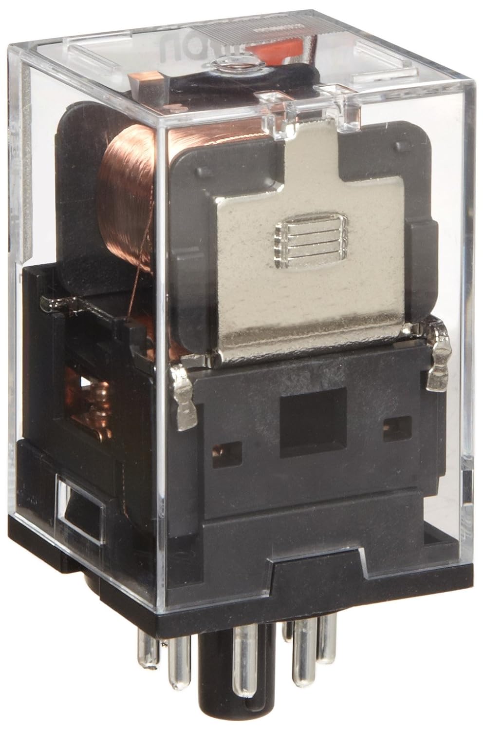 Omron MKS2P AC120 General Purpose Relay with Mechandical Indicator, Basic Model Type, Plug-In Terminal, Standard Internal Connections, Double Pole Double Throw Contacts, 22.2 mA at 50 Hz and 19.3 mA at 60 Hz Rated Load Current, 120 VAC Rated Load Voltage