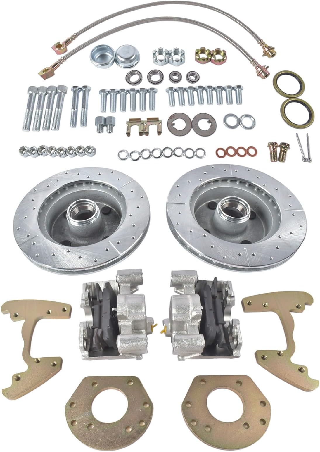 Complete Front Disc Brake Conversion kit Replacement for Ford Falcon 1960-1965 Changeover 4 lug 6 Cylinder Spindle