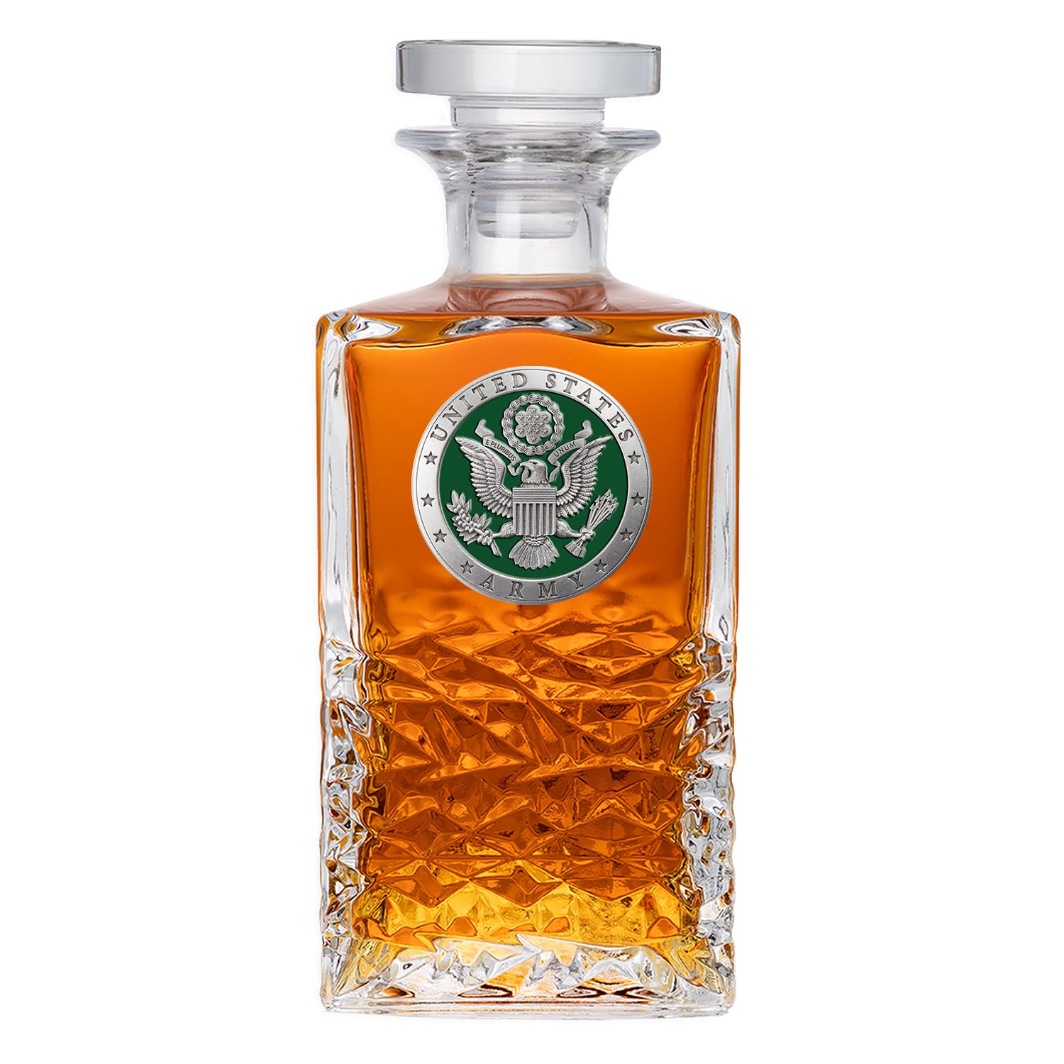 Heritage Pewter Army Heritage Decanter | 25 OZ Liquor Pourer | Expertly Crafted Pewter Glass