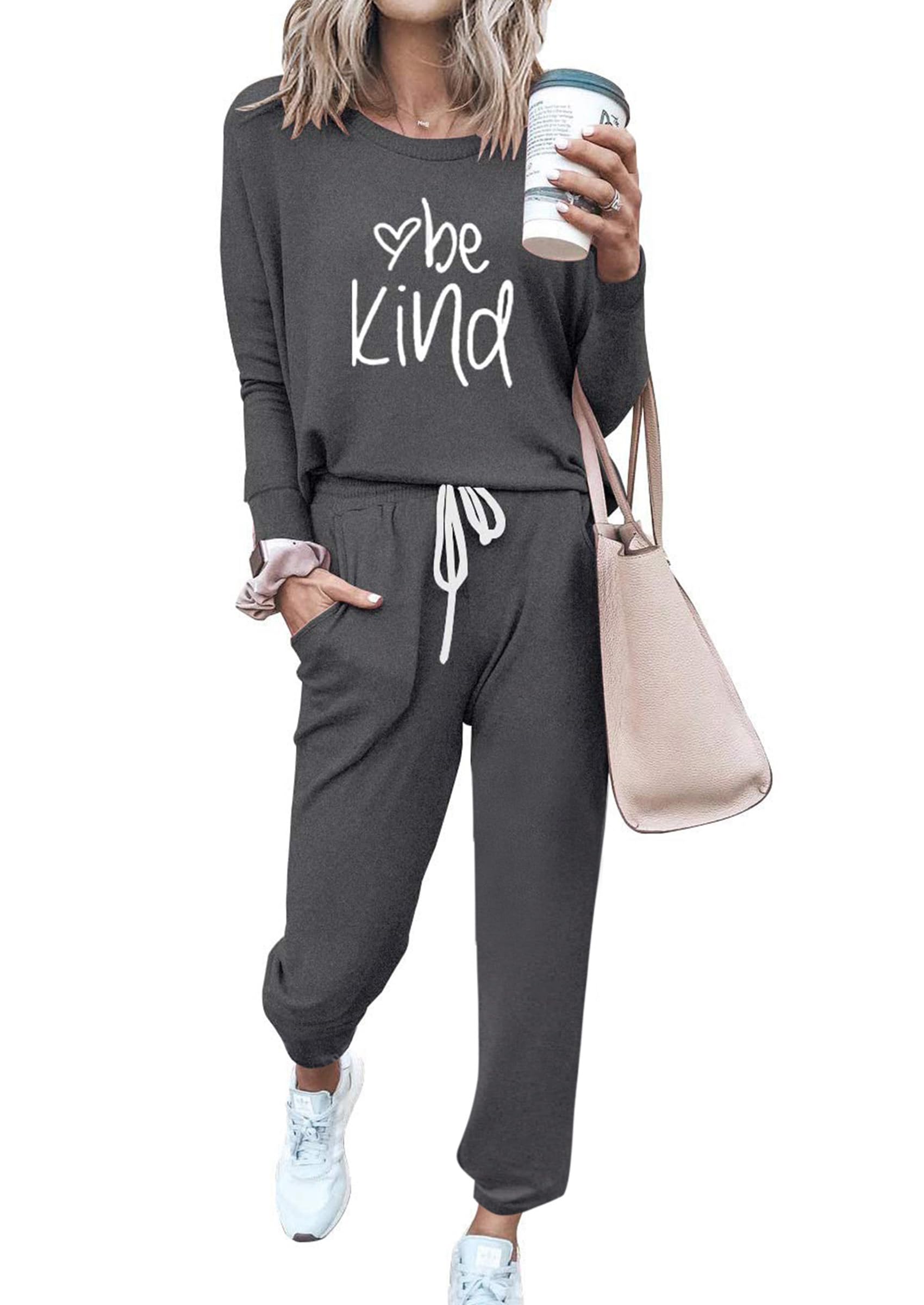 PRETTYGARDEN Travel Outfit Women 2 Piece Lounge Sets | Long Sleeve Shirts, Jogger Pants Pockets, Matching Track Suits, Fall Spring Comfy Clothes for Casual Outing, Cruise, Airport