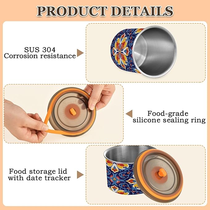 Contenedor de Alimentos Acero Inoxidable 900ml con Tapa Hermética miniatura 5