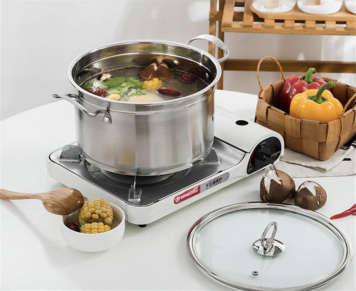 鍋セット ステンレス鍋 両手鍋 ih鍋 寸胴鍋 ガラス鍋蓋付 深型鍋