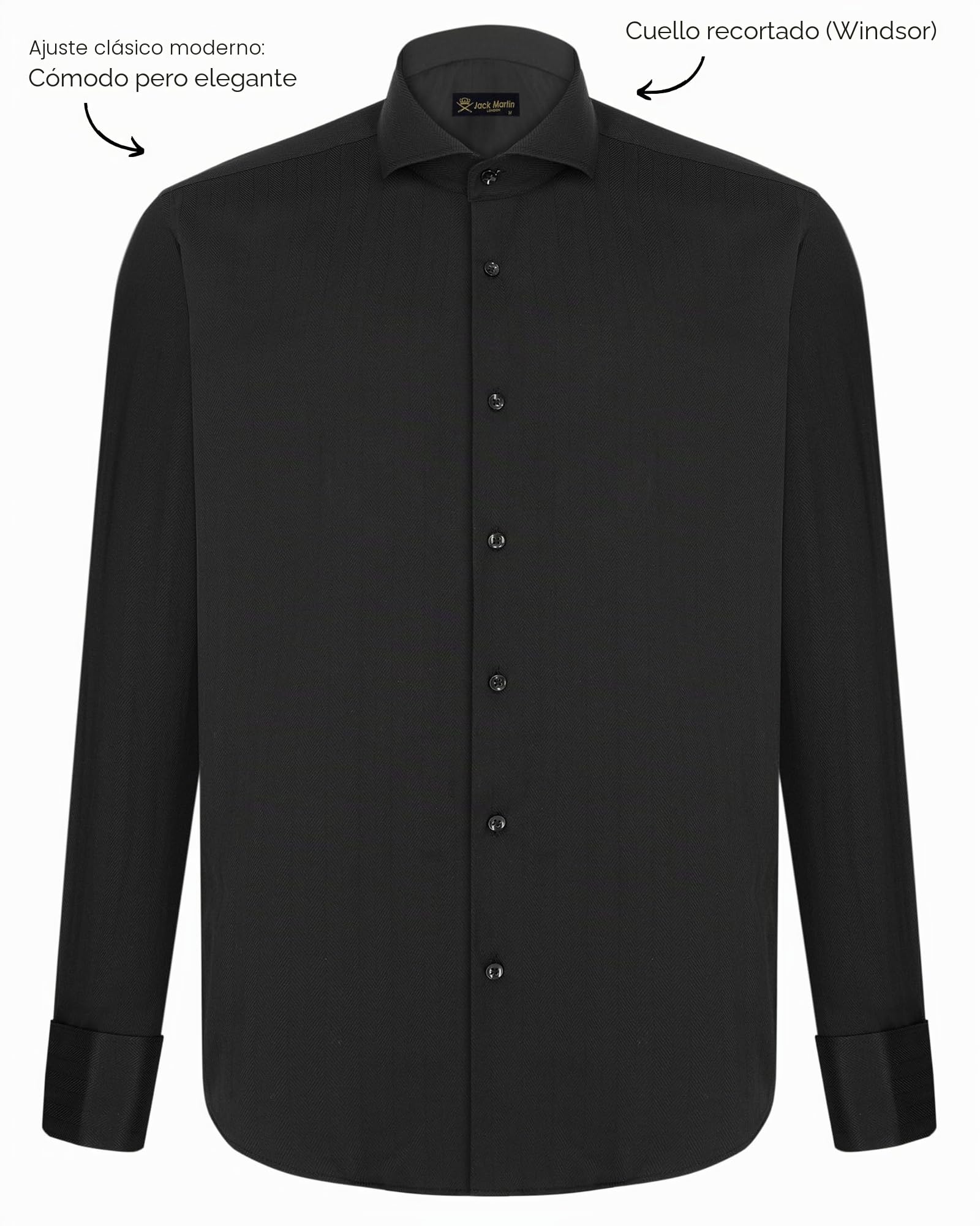 Camisas de Vestir para Hombre con puños franceses y Cuello Italiano | Gemelos incluidos | Camisa Formal de Lujo de Manga Larga para Hombre