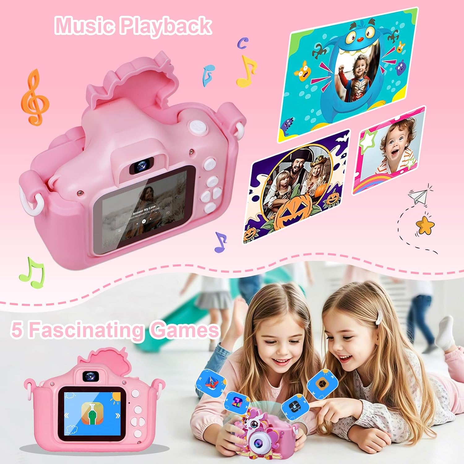 Kids Camera, Boys Toys for 3-12 Years Old Boys, 1080P HD Dual Lens Kids Digital Camera Christmas Birthday Gifts, Kids Camera for Video and Selfies - Includes 32G SD Card​ - Image 6