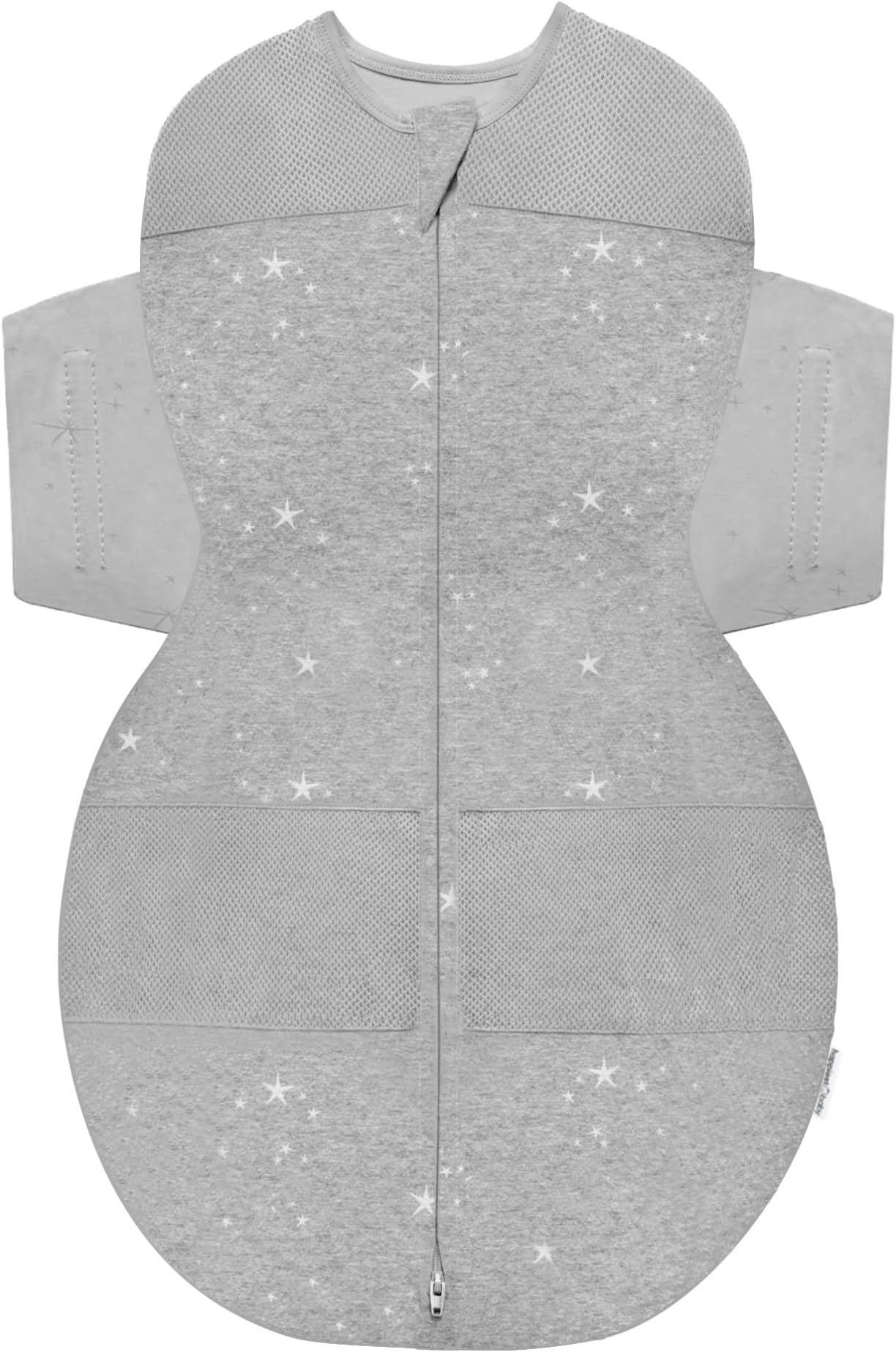 SNOO Sleep Sack - 100% Organic Cotton Baby Swaddle Blanket - Doctor Designed Promotes Healthy Hip Development (Graphite Stars, Medium)