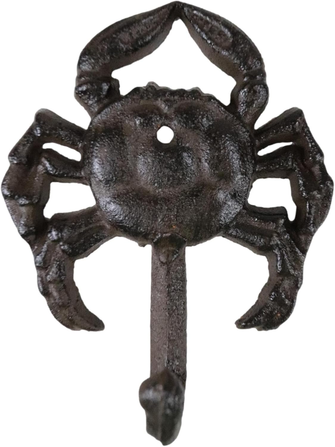 Ebros Gift Pack of 2 Cast Iron Rustic Nautical Coastal Sea Shellfish Crab Wall Hook Hanging Plaque for Coats Keys Hats Leash Backpacks of Crabs Beach Theme