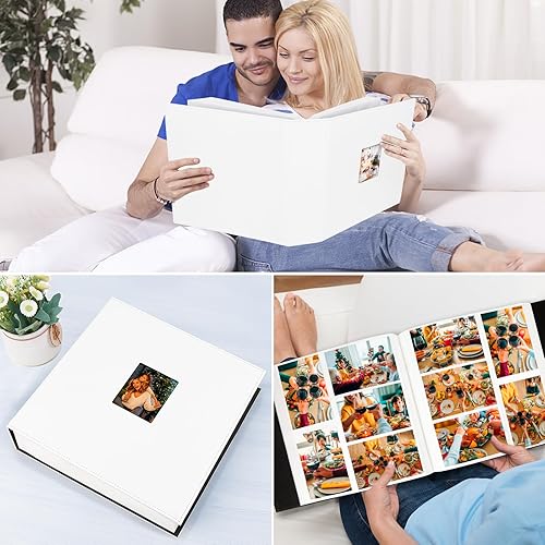 Miniatura 9 de Aevdor Álbum de fotos de 700 bolsillos de 4 x 6 pulgadas, cubierta de cuero de gran capacidad, álbumes de fotos familiares para bodas, con capacidad