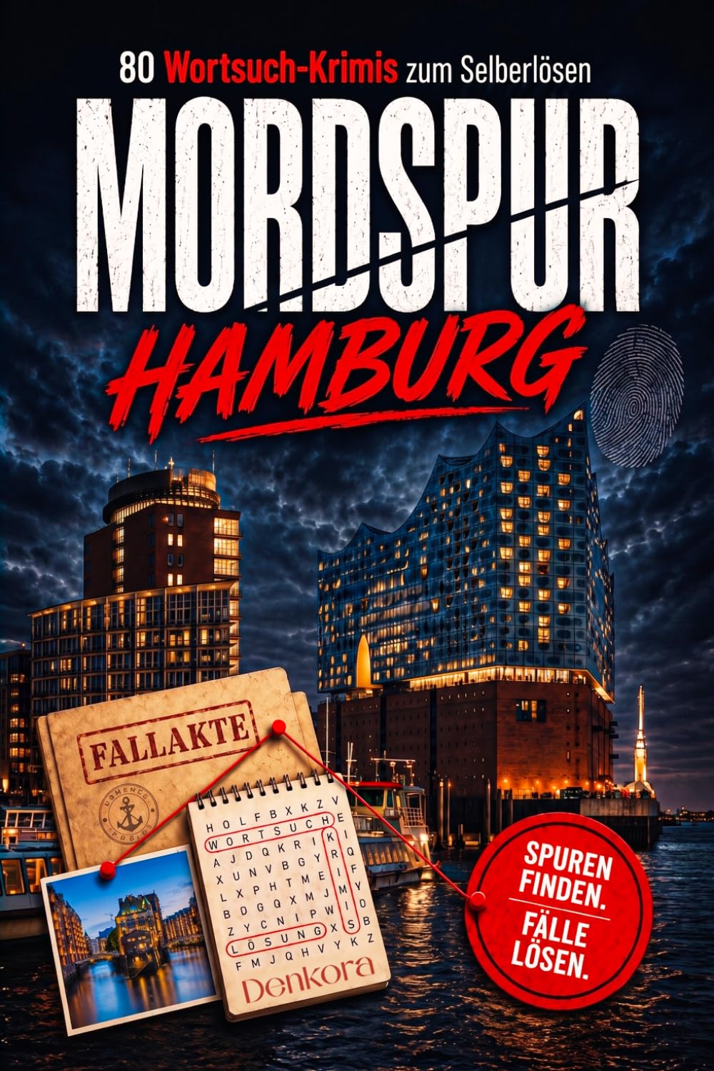 Mordspur Hamburg: 80 Krimi-Wortsuchrätsel zum Selberlösen – Rätselbuch für Erwachsene und Krimi-Fans (Wortsuch-Krimis)