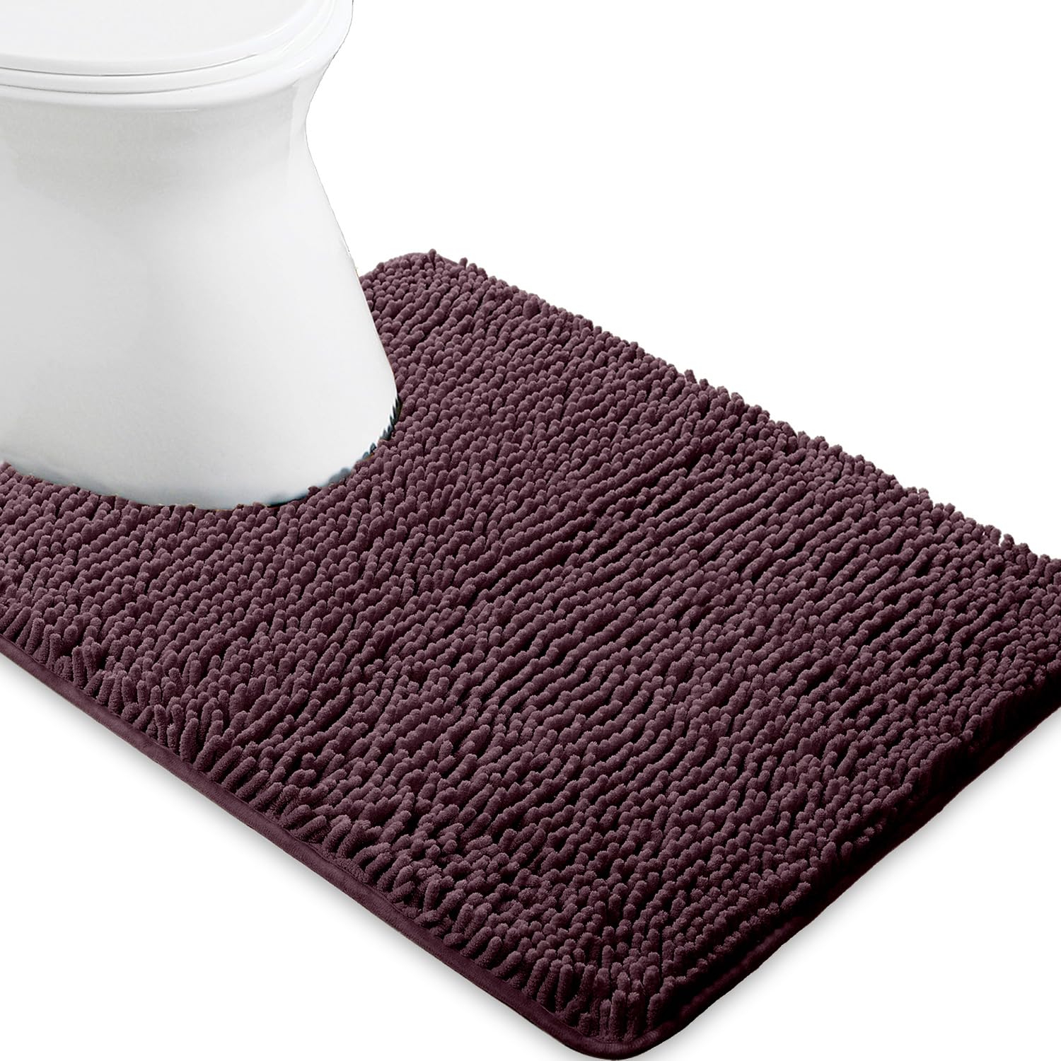 Yeaban Toilet Rugs U-Shape 20"x24", Burgundy — image 1