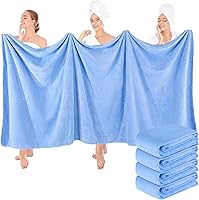 Vista 10 de Preboun 4 toallas de baño de vellón de gran tamaño, 40 x 80 pulgadas, toallas de baño extra grandes de microfibra coral terciopelo coral altamente