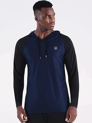 Miniatura 5 de NELEUS Camisa deportiva Dry Fit para hombre, para entrenamiento, correr, manga larga, con capucha