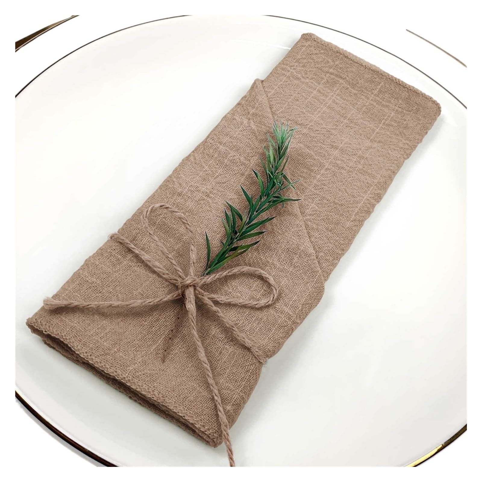 Linen Napkins Gauze Cotton Napkins Rustic 12pcs 30x30cm